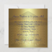 Carrousel pony's meisjes 5e verjaardagsfeest kaart (Achterkant)