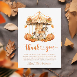 Carrousel Rustic Herfst kleine pompoen is onderweg Bedankkaart
