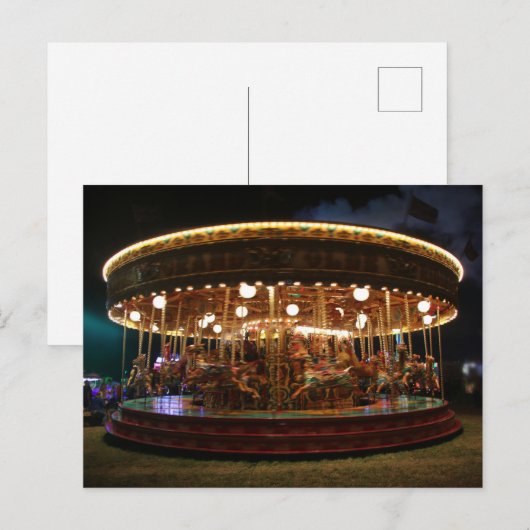 Carrousel 's nachts: De grote Dorset Steam Fair Briefkaart (Voorkant / Achterkant)