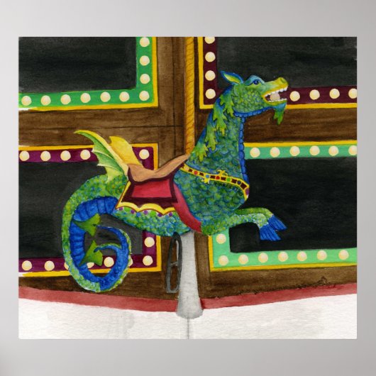 Carrousel Seahorse Poster/Print Poster (Voorkant)