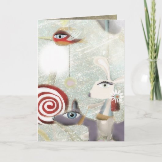 Carrousel Snow Christmas Kaart (Voorkant)