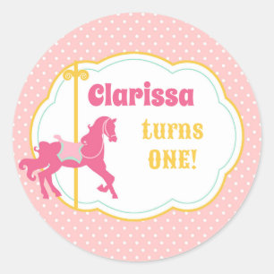 Carrousel Stickers - Roze Gouden Munt Schattigee P