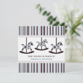 Carrousel: Uitnodiging voor gepersonaliseerd Baby  (Staand voorkant)