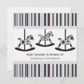 Carrousel: Uitnodiging voor gepersonaliseerd Baby  (Voorkant / Achterkant)