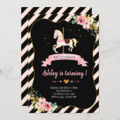 Carrousel uitnodiging voor verjaardag (Voorkant / Achterkant)