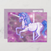 carrousel Unicorn Art Briefkaart (Voorkant / Achterkant)