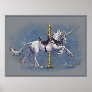 Carrousel Unicorn Poster