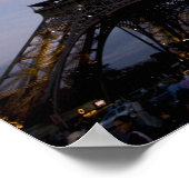 Carrousel van de Eiffeltoren 's avonds, Poster (Hoek)