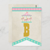 Carrousel verjaardagsfeestje Pennant Bunting Briefkaart (Voorkant / Achterkant)