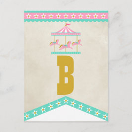 Carrousel verjaardagsfeestje Pennant Bunting Briefkaart