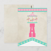 Carrousel verjaardagsfeestje Pennant Bunting Briefkaart (Voorkant / Achterkant)