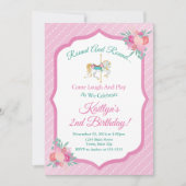 Carrousel verjaardagsuitnodiging Merry Go Round Kaart (Voorkant)