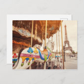 Carrousel voor de Eiffeltoren | Parijs, Frankrijk Briefkaart (Voorkant / Achterkant)