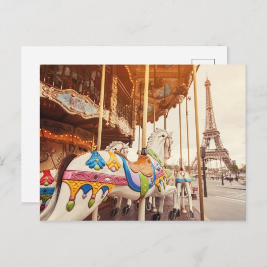 Carrousel voor de Eiffeltoren | Parijs, Frankrijk Briefkaart (Voorkant / Achterkant)