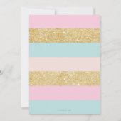 Carrousel Vrolijk Go Ronde Roze Munt Bloemen Verja Bedankkaart (Achterkant)