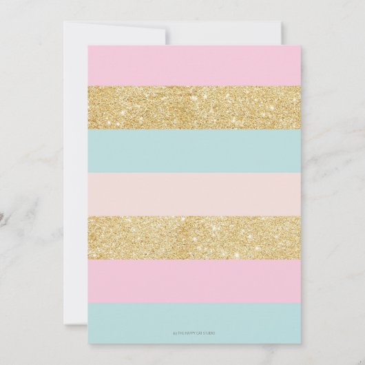 Carrousel Vrolijk Go Ronde Roze Munt Bloemen Verja Bedankkaart (Achterkant)