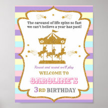 Carrousel welkomstfeest Girl circus poster