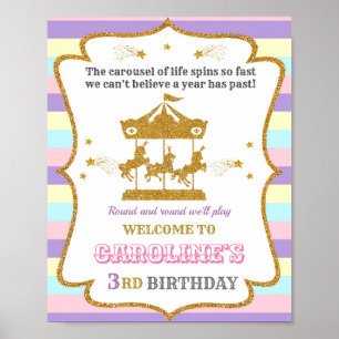 Carrousel welkomstfeest Girl circus poster