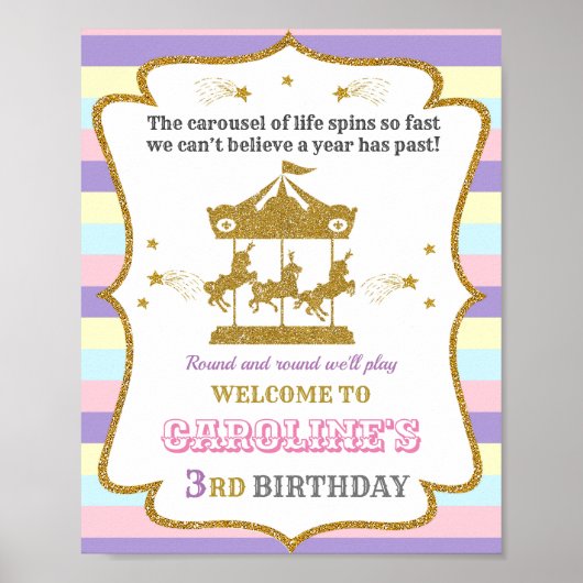 Carrousel welkomstfeest Girl circus poster (Voorkant)