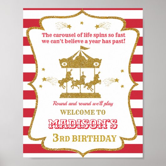 Carrousel welkomstfeest Girl circus poster (Voorkant)