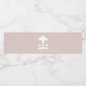 Carrousel Zacht Roze Bloemen Gepersonaliseerd Waterfles Etiket (Enkel label)