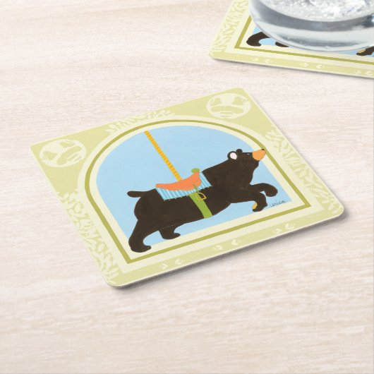 CarrouselBeer van June Erica Vess Kartonnen Onderzetters (Schuin)