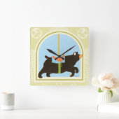 CarrouselBeer van June Erica Vess Vierkante Klok (Huis)