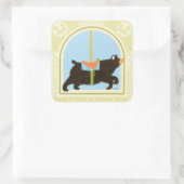 CarrouselBeer van June Erica Vess Vierkante Sticker (Tas)