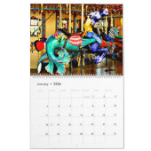 Carrouseldieren kleurig en helder kalender (Jan 2026)