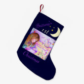 Carrouseldroams Midnight Blue Kerstmis Stocking Kleine Kerstsok (Voorkant (Hangend))