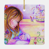 Carrouseldromen, aangepast Ornament keramisch plei (Achterkant)