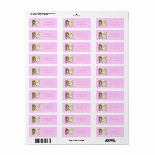 Carrouseldromen Roze kleine Adresetiketten Etiket (Full Sheet)