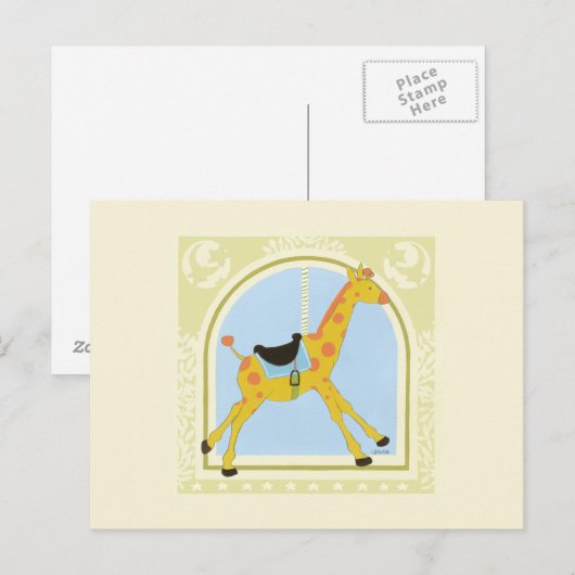 CarrouselGiraffe van June Erica Vess Briefkaart (Voorkant / Achterkant)