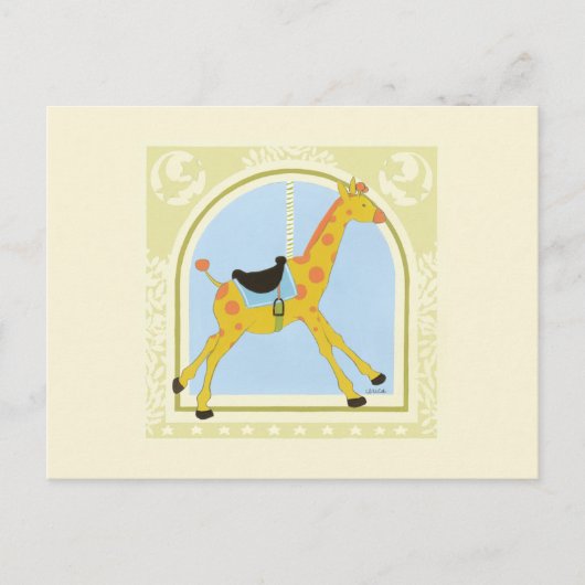 CarrouselGiraffe van June Erica Vess Briefkaart (Voorkant)