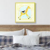 CarrouselGiraffe van June Erica Vess Canvas Afdruk (Insitu (Slaapkamer))