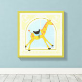 CarrouselGiraffe van June Erica Vess Canvas Afdruk (Insitu (Houten vloer))