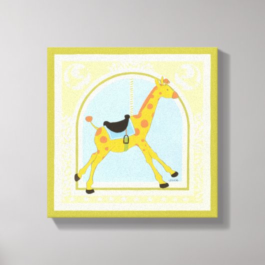 CarrouselGiraffe van June Erica Vess Canvas Afdruk (Voorkant)