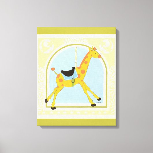 CarrouselGiraffe van June Erica Vess Canvas Afdruk (Voorkant)