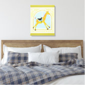 CarrouselGiraffe van June Erica Vess Canvas Afdruk (Insitu (Slaapkamer))