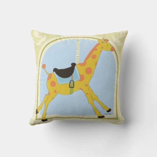 CarrouselGiraffe van June Erica Vess Kussen (Achterkant)