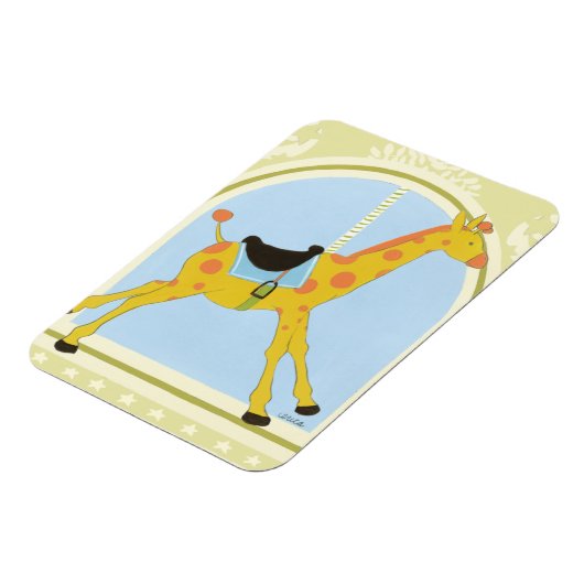 CarrouselGiraffe van June Erica Vess Magneet (Linkerzijde)