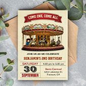  Carrouselkinderen Birthday Party Invitation Kaart