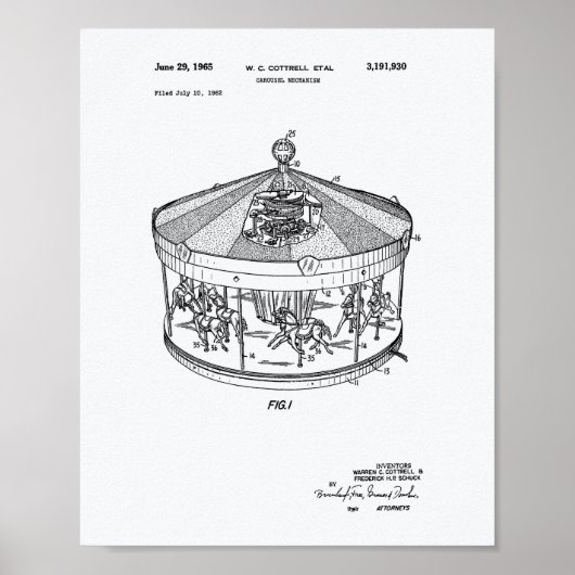Carrouselmechanisme 1965 Whitepaper over octrooien Poster (Voorkant)