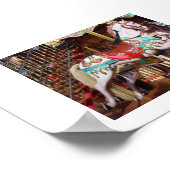 Carrouselpaard — authentieke Antiek houtsoorten Poster (Hoek)