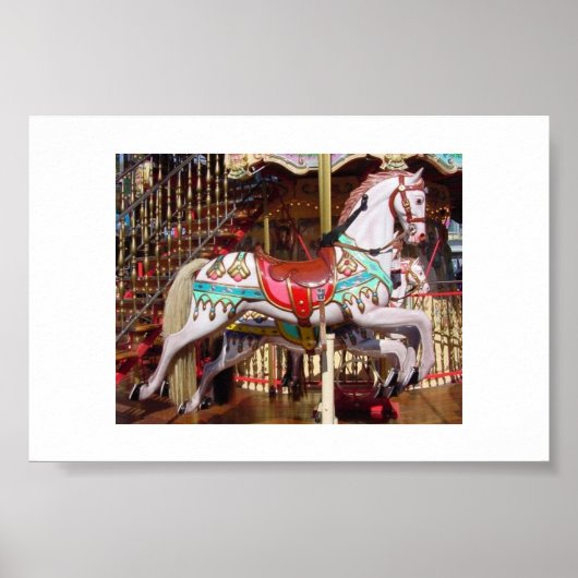 Carrouselpaard — authentieke Antiek houtsoorten Poster (Voorkant)
