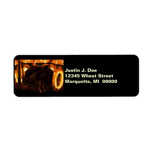 Carrouselpaard bij Midnight Retrun Adresetiketten Etiket (Voorkant)