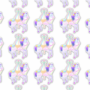 Carrouselpaard (blad) contoursticker sticker