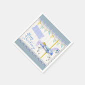 Carrouselpaard (blauw) Birthday Servet (Hoek)
