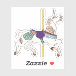 Carrouselpaard Eenhoorn Sticker