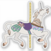 Carrouselpaard Eenhoorn Sticker (Voorkant)